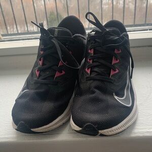 Nike Black and Pink Running Shoes